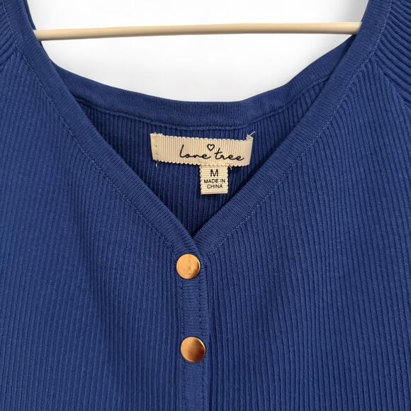 Ribbed navy blue bodysuit - Picture 2 of 3